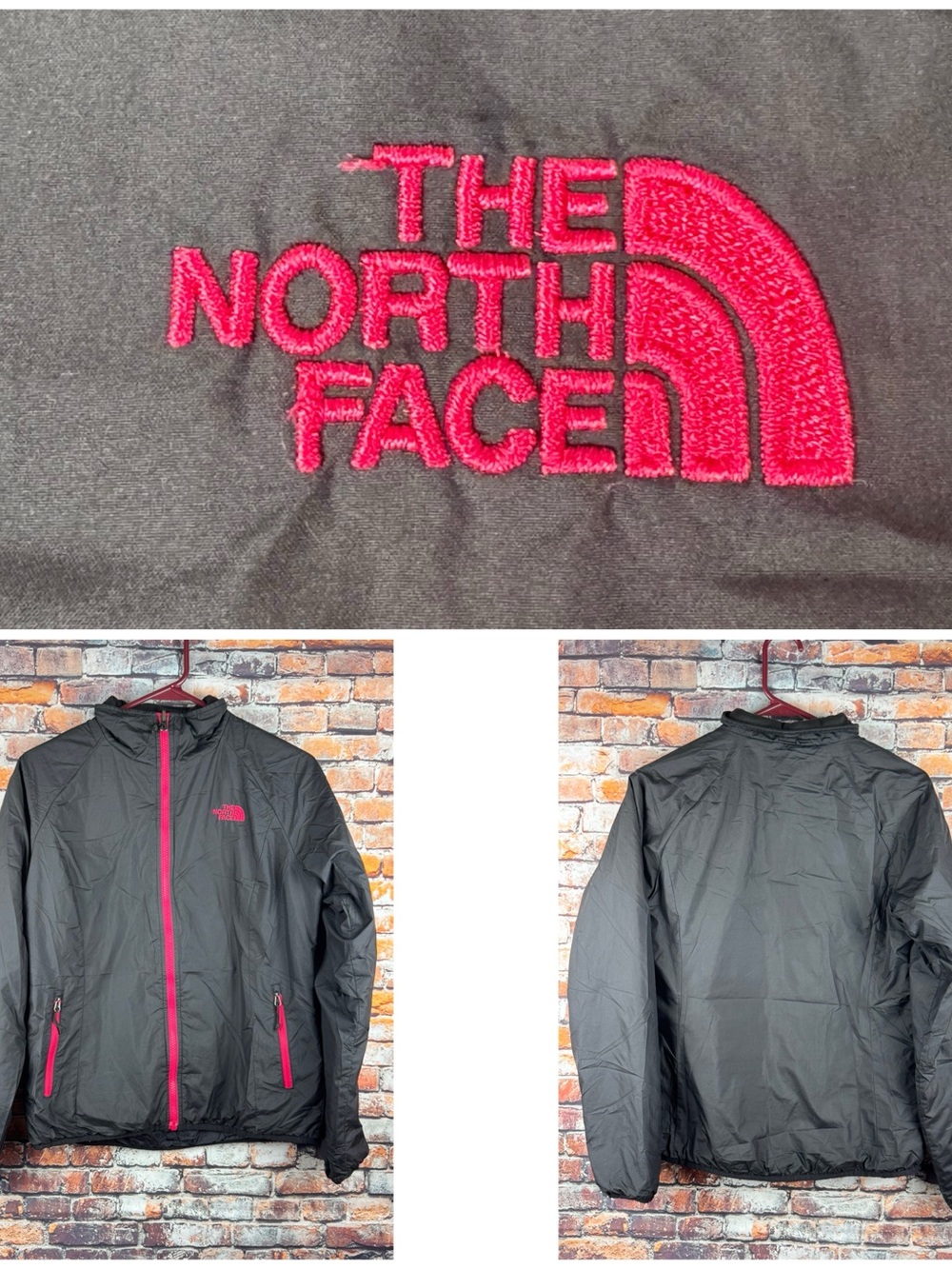The North Face Women's Insulation Black Pink Trim Jacket Cinnabar Triclimate SM
